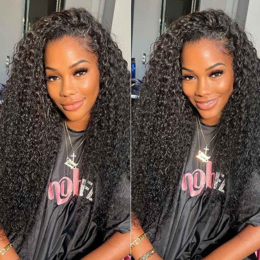 TK39 : Beaudiva Kinky Curly Lace Wigs Kinky Curly Closure Wigs Curly Human Hair Wig With Baby Hair