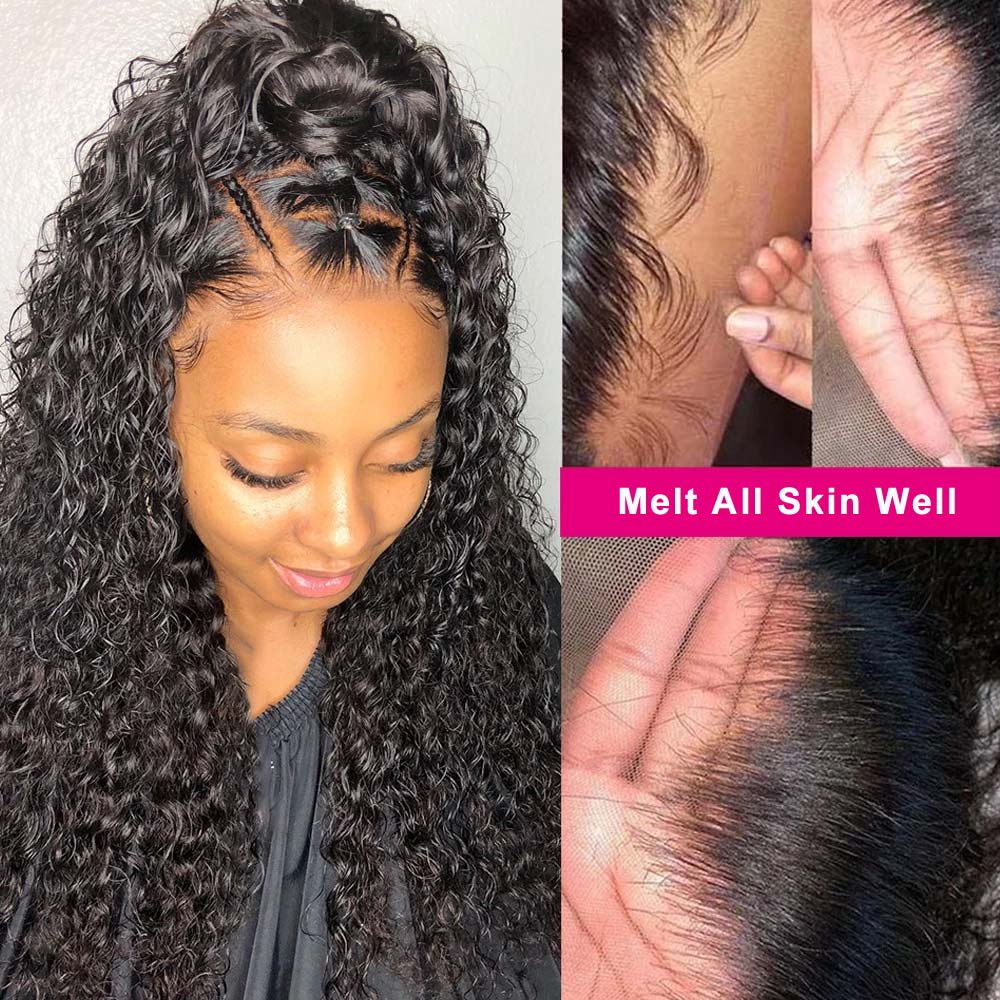 TK29 : Beaudiva 13x4 Kinky Curly Lace Frontal Human Hair Wigs Pre Plucked Baby Hair