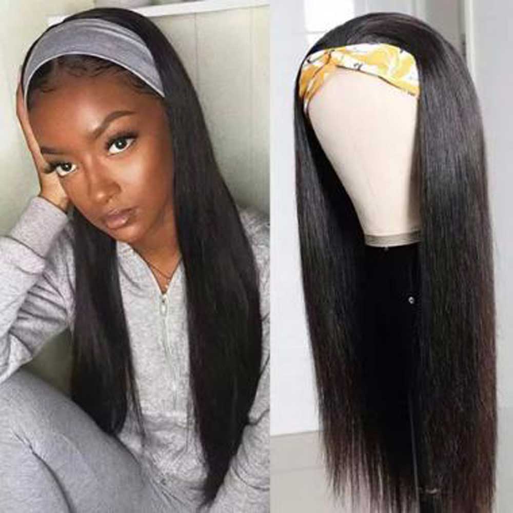 Tiktok Beaudiva Headband Wig Human Hair Wig Long Straight Headband Wig