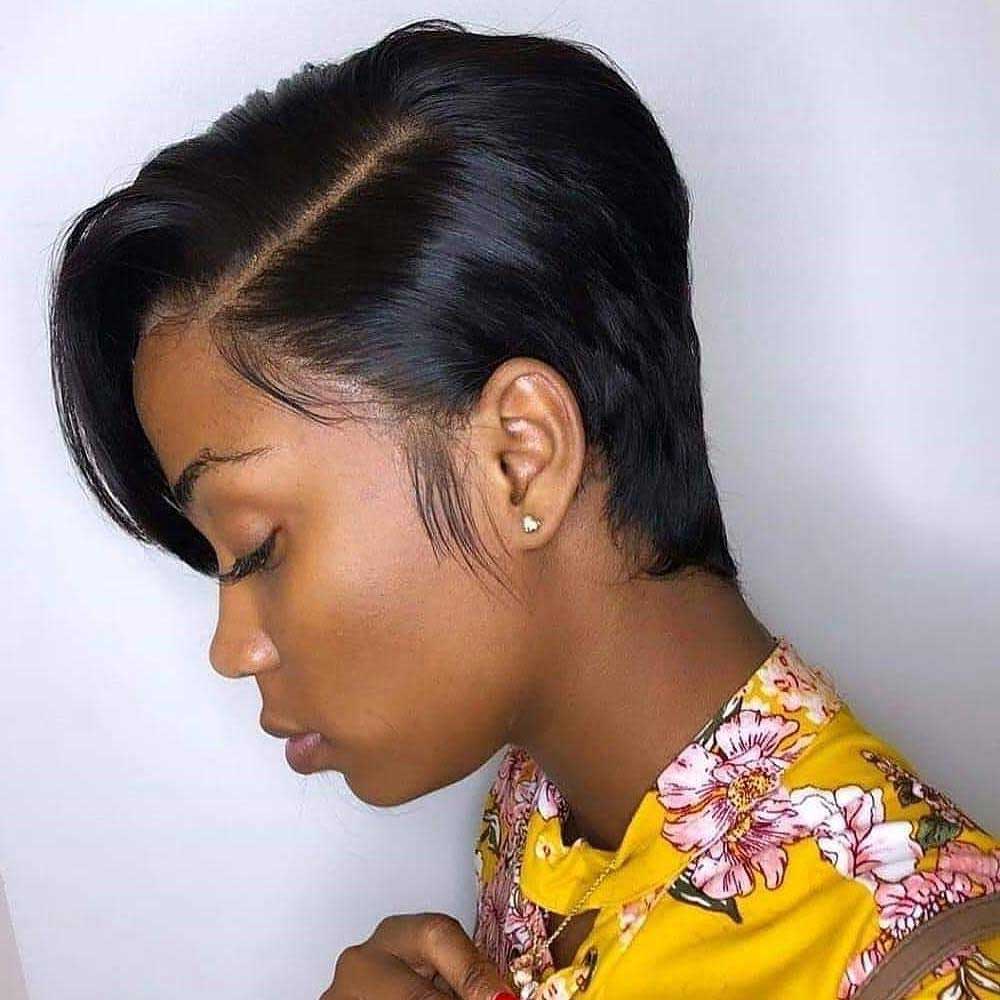 【Halle】TK42 : 13X4 Lace Pixie Short Straight Bob Wigs Pixie Cut BOB Wig Human Hair Pixie Lace Front Wigs