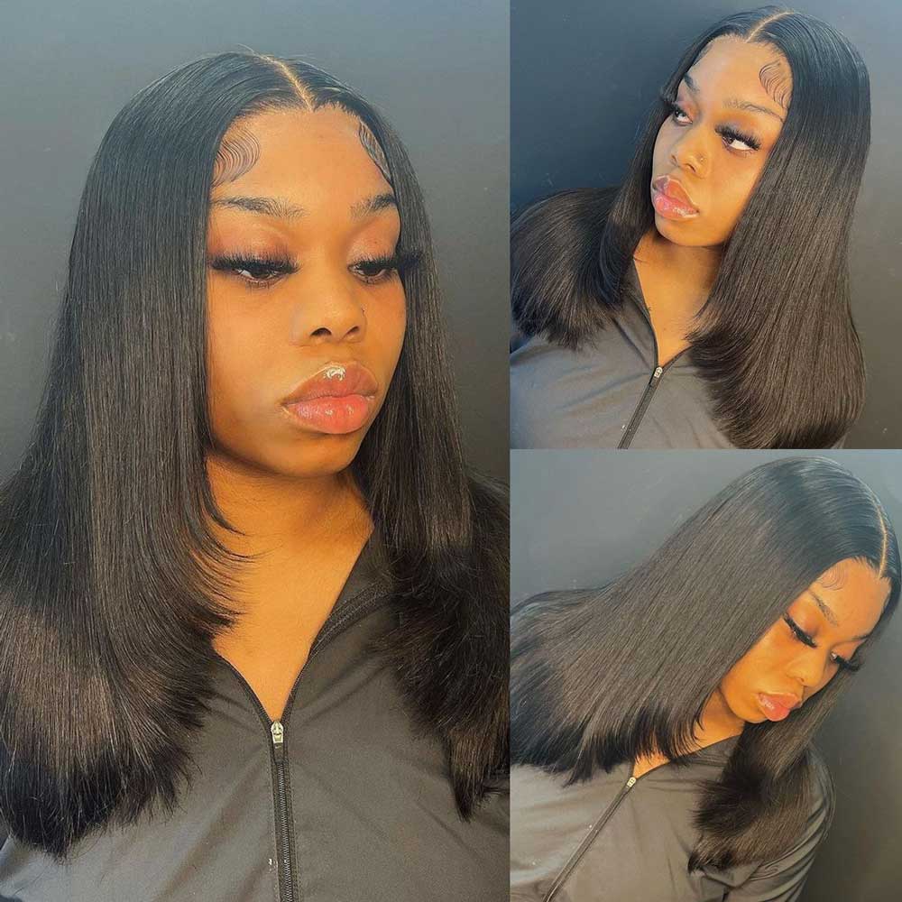 【Lydia】TK08 : BEAUDIVA Layered Lace Wig Inner Buckle Cute Straight 13x4 Lace Front Butterfly Haircut Wig With Medium Length Layered Human Hair