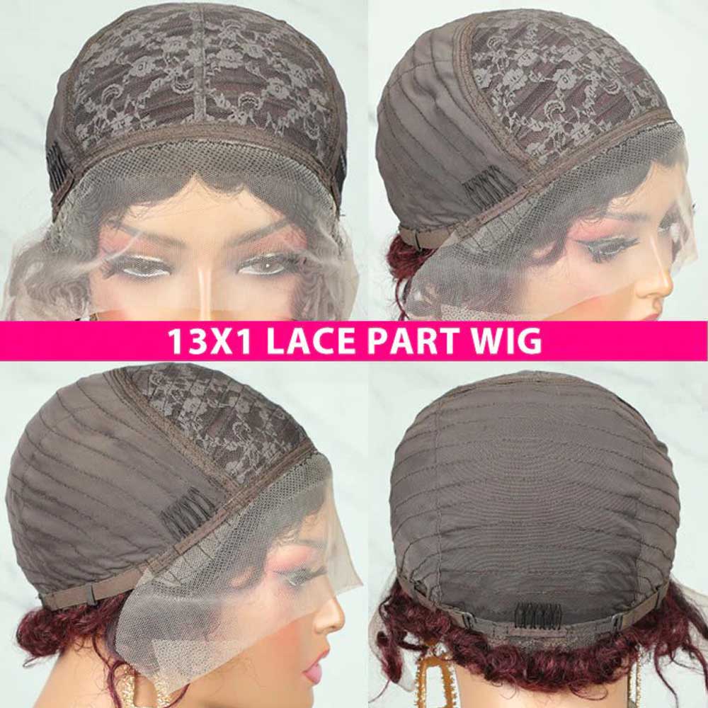 Tiktok Beaudiva TB 27 Ombre Honey Blonde Pixie Cut Curly Human Hair Wigs Bob Wigs 150%