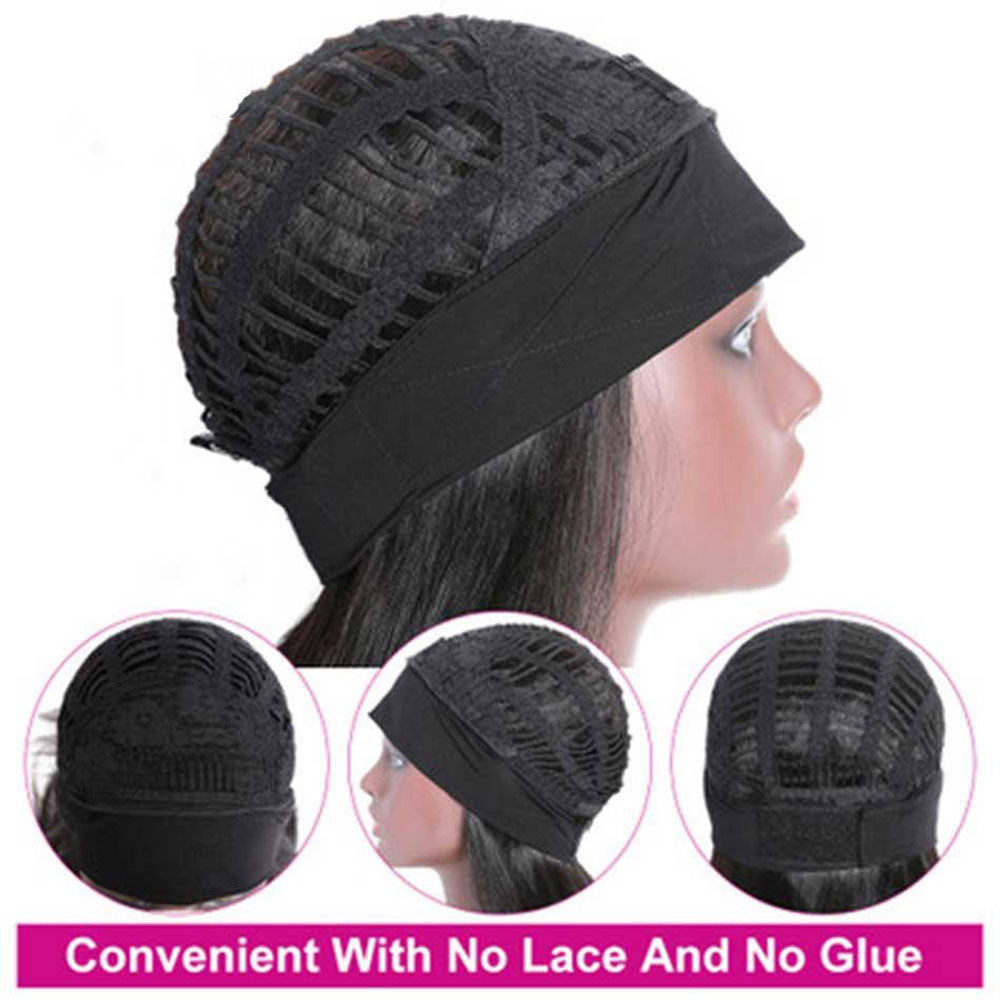 【Rae】TK59 : Highlight Straight Headband Wigs 100% Human Hair Wigs Highlight Dark Brown Headband Short Wig