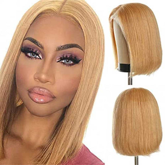 Beaudiva Honey Blonde Straight Bob Wig 13X4X1 Lace Front Wig Human Hair Wig
