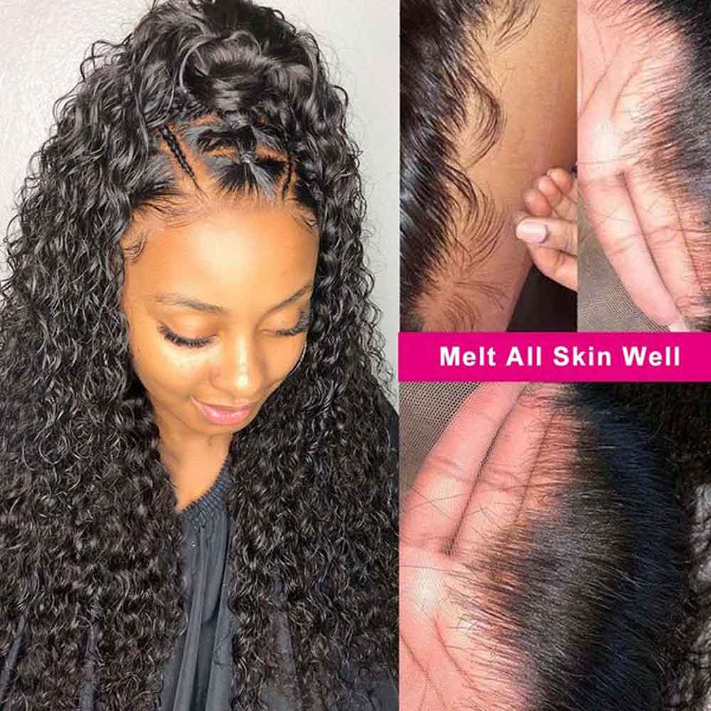 Beaudiva Jerry Curly Lace Front Wigs Human Hair 13x4 HD Lace Wigs for Women 180% Density