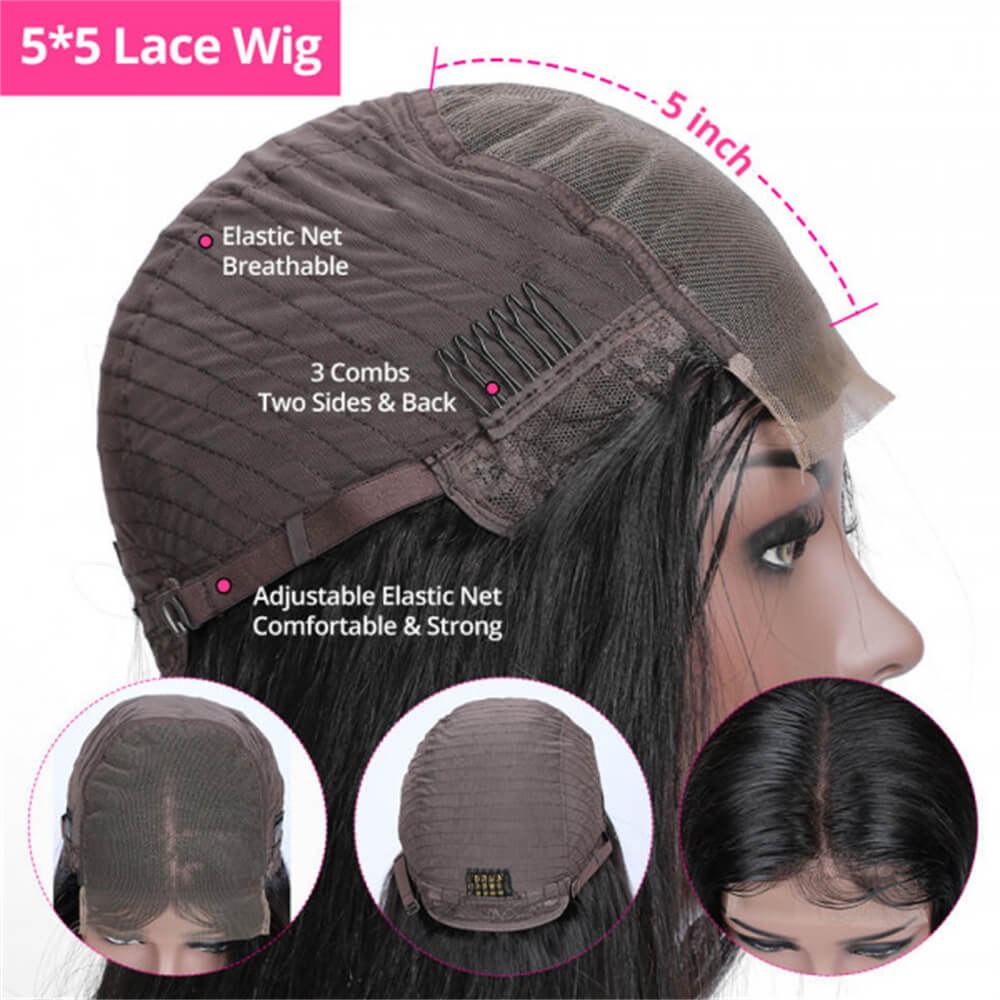 Beaudiva Lace Wigs Deep Wave Human Hair Wigs Closure Wig 5x5 Lace Wig For Women