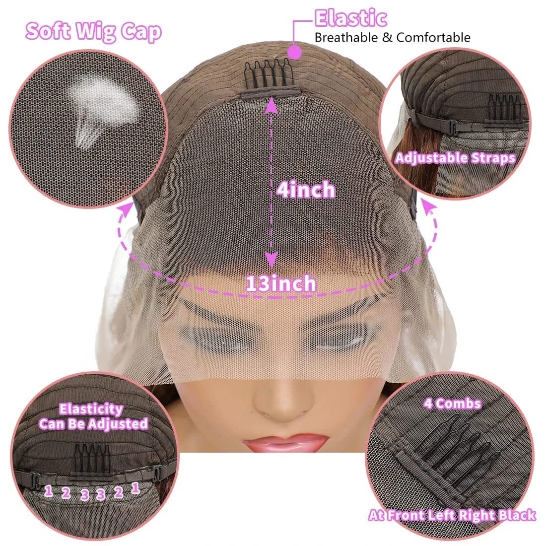 Body Wave Human Hair Wig Highlight P4/27 Ombre Lace Front  13x4 Lace Frontal Wigs Human Hair Pre Plucked HD Frontal Wigs for Women