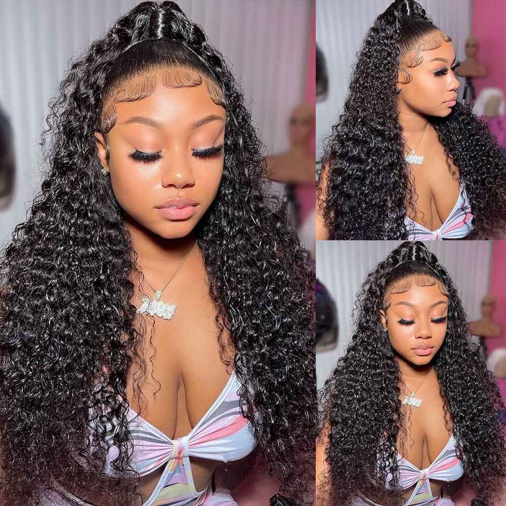Beaudiva Jerry Curly Lace Front Wigs Human Hair 13x4 HD Lace Wigs for Women 180% Density