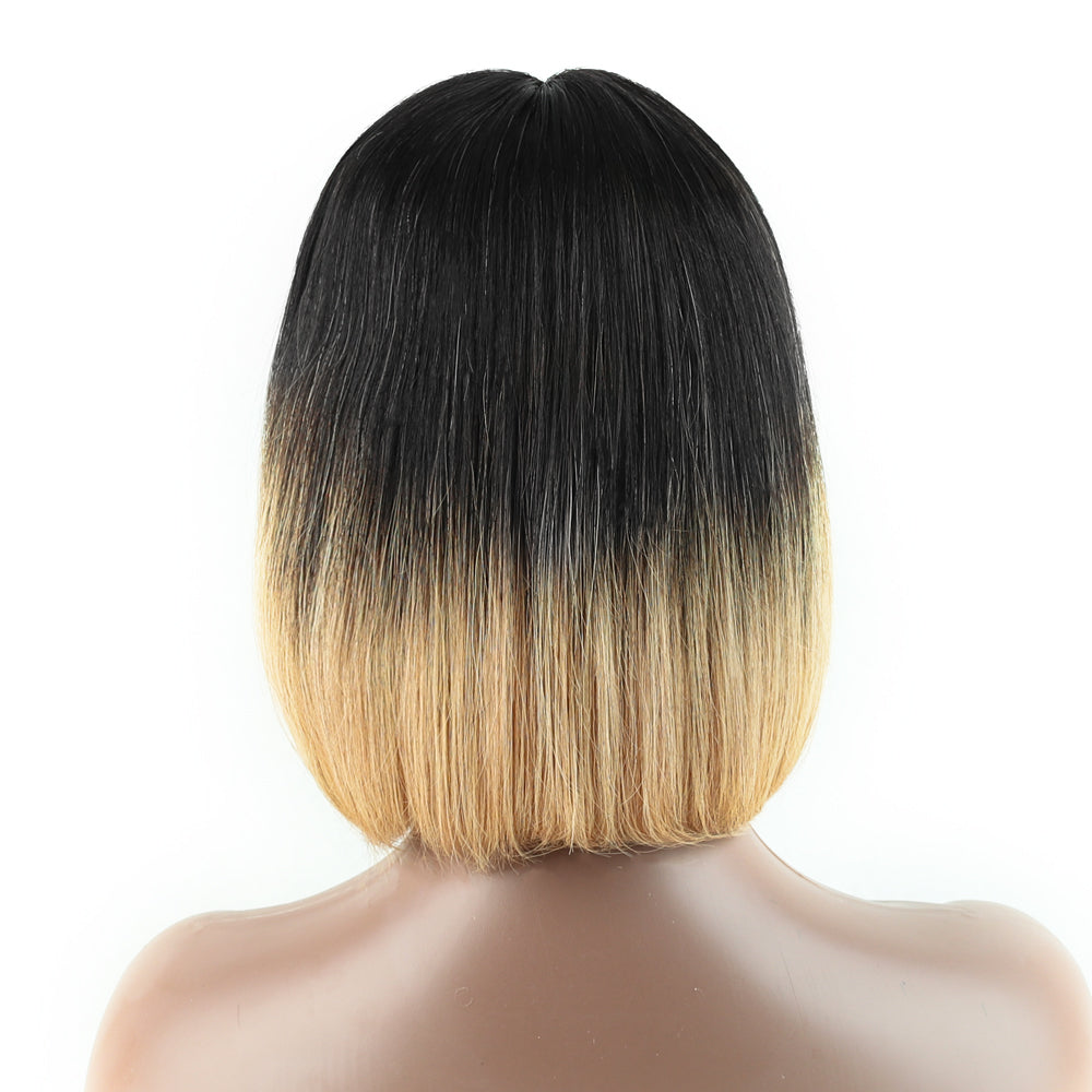 【Kerry】TK46 : Beaudiva BoB Wig with Bang Human Hair Bang Wig Ombre BOB Wig