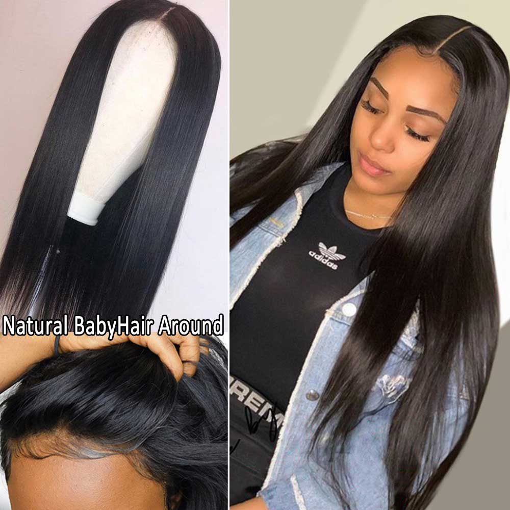 Beaudiva 4x4 Lace Closure Wig Straight Human Hair Wigs PrePlucked Baby Hair