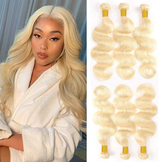 Beaudiva Body Wave Human Hair Blonde 3 Bundles Brazilian Hair