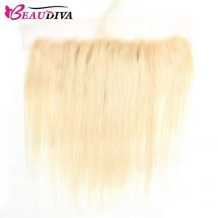 Beaudiva Straight Hair 613 Blonde 3 Bundles With 13x4 Lace Frontal Human Hair