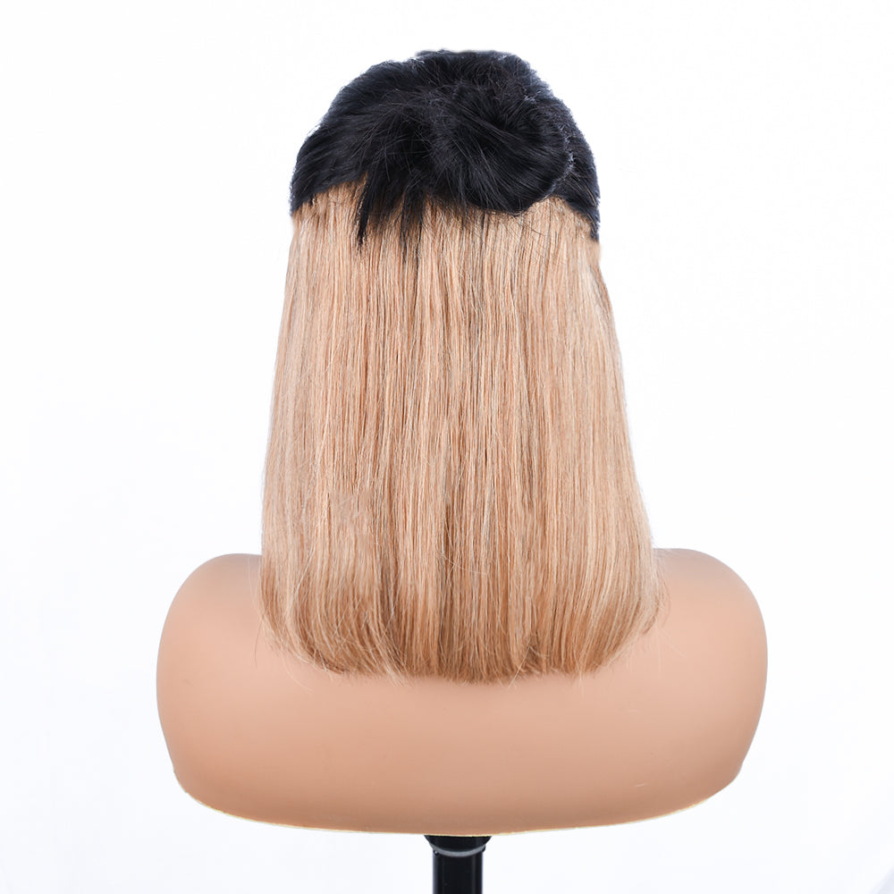 【Peeka】TK26: Peekaboo Highlight With Colored Short Bob Wig 5X5 Lace Closure Human Hair Wig