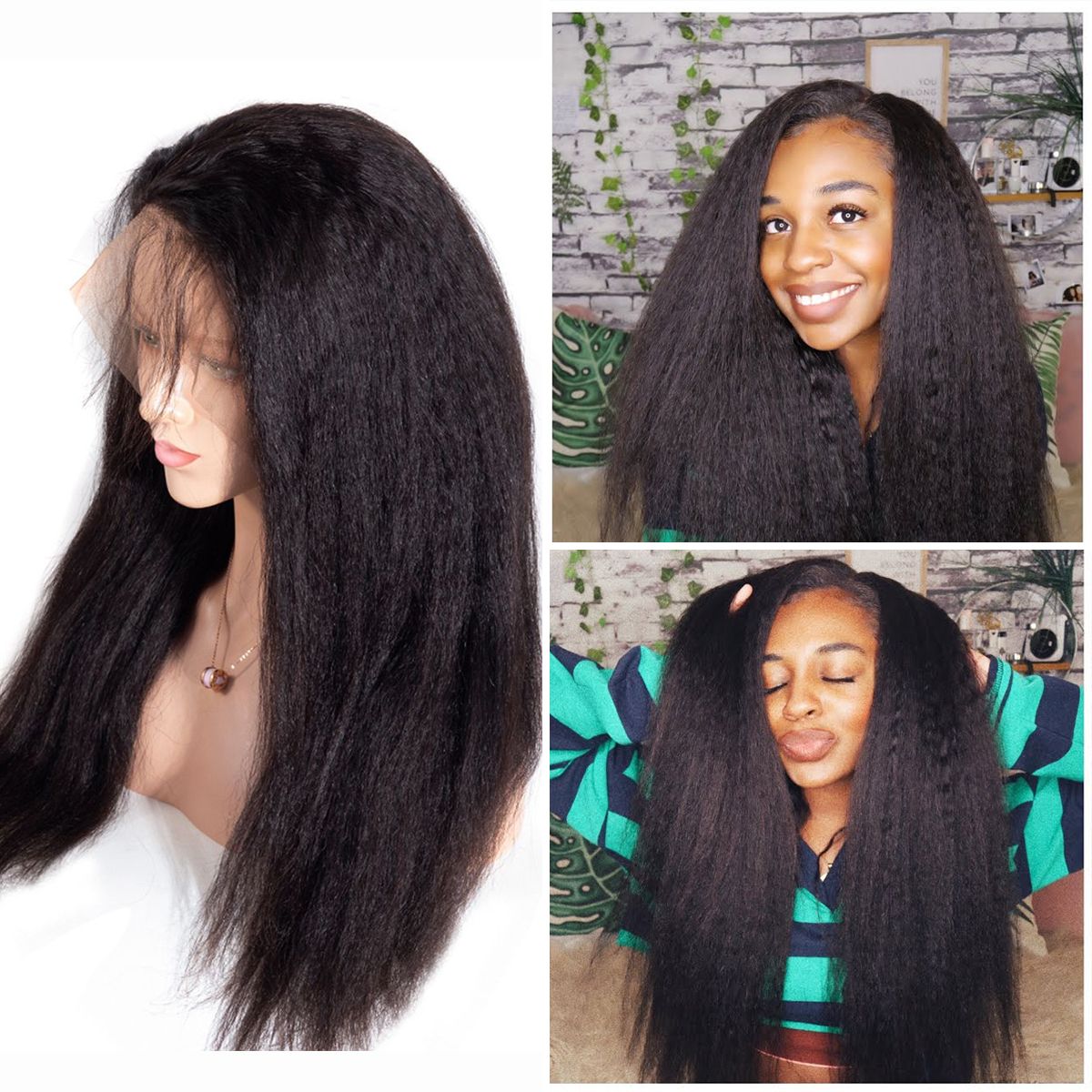 Beaudiva Human Hair Wigs 13x6 Lace Front Wig Kinky Straight Human Hair Wig Transparent Lace Wigs
