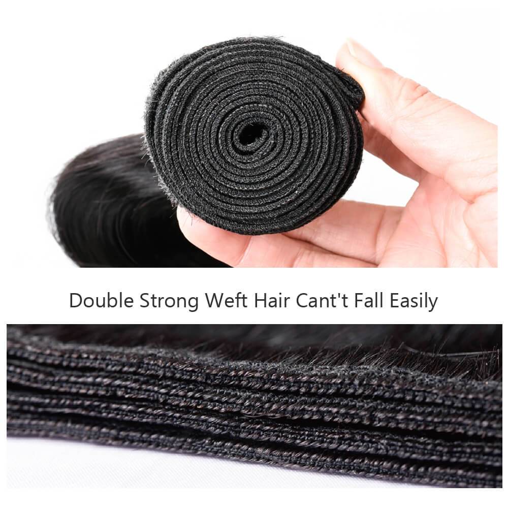 Beaudiva 10A Straight Human Hair 3 Bundles With 4x4 Closure 100% Virgin Remy Human Hair