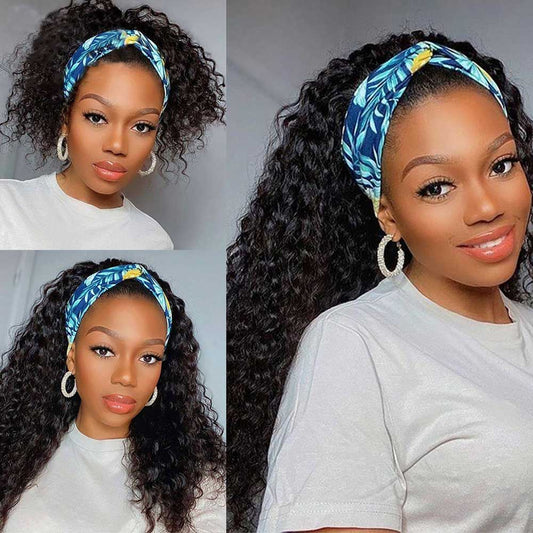 Beaudiva Deep Wave Headband Wig Human Hair Wig 100% Virgin Remy Human Hair
