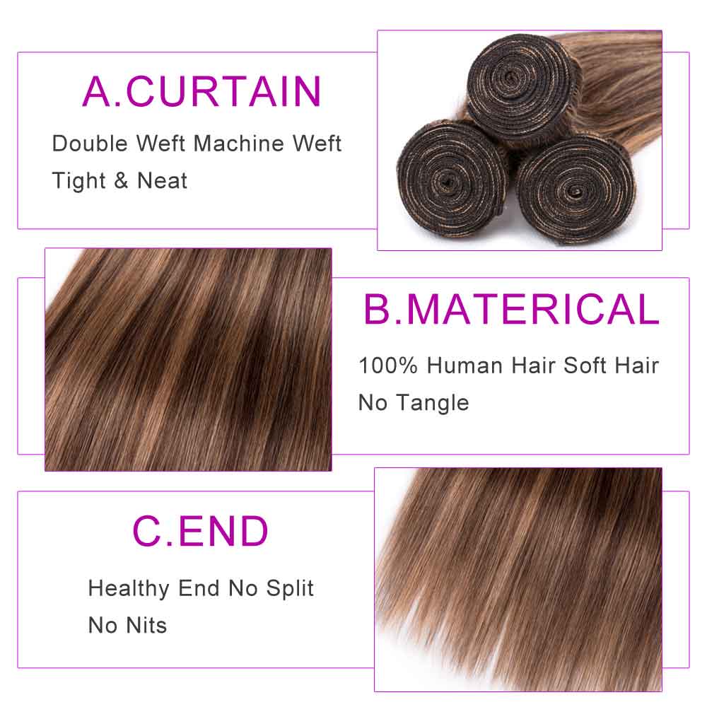 Beaudiva Highlight Silky Straight Weaves Human Virgin Hair 3 Bundles Deal