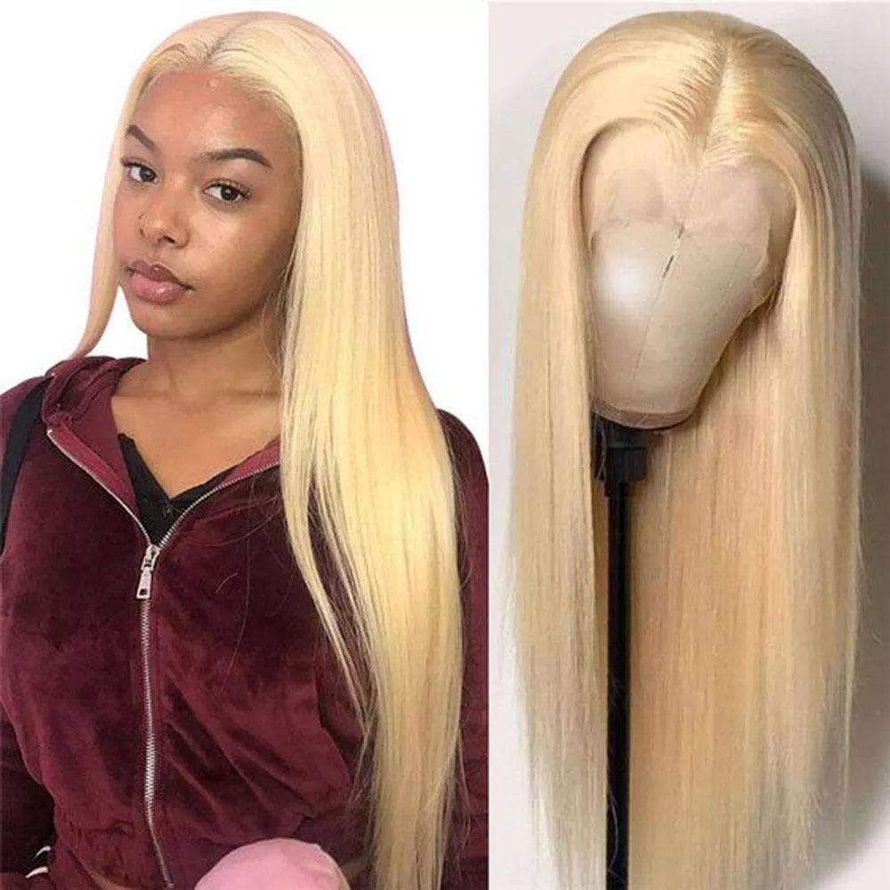 Beaudiva Blonde Silky Straight 613 Human Hair Wigs T Part Wigs Lace Front Wig Colored Wigs Honey Blonde 613 Color Lace Wigs