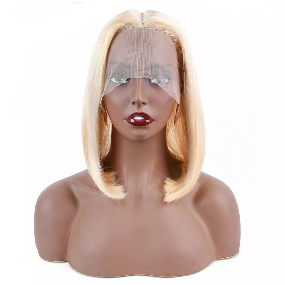 Beaudiva Silky Straight 613 BOB Wig Human Hair T Part Lace Wigs Transparent Lace Part Wigs