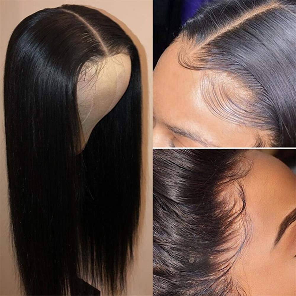 Beaudiva Straight Human Hair Wigs 13x4 Lace Front Wig Transparent Lace Wigs Pre Plucked Pre Bleached With Baby Hair