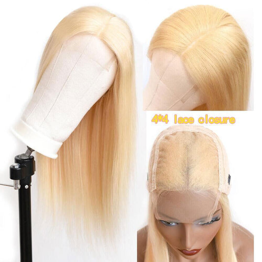 Beaudiva Bone Straight 613 Colored Wigs 4x4 Closure Wig 100% Virgin Human Hair