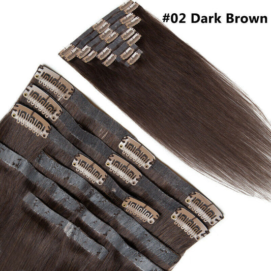 TIKTOK HOT: New Clip In Tape On Remy Human Hair Extensions Full Head Seamless Skin Weft