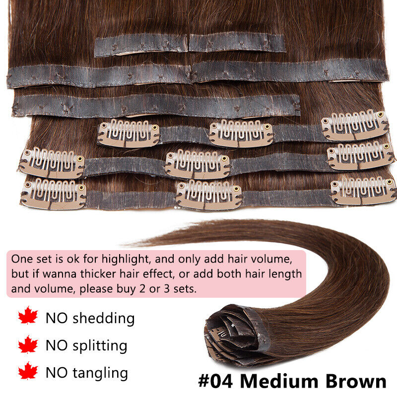 TIKTOK HOT: New Clip In Tape On Remy Human Hair Extensions Full Head Seamless Skin Weft