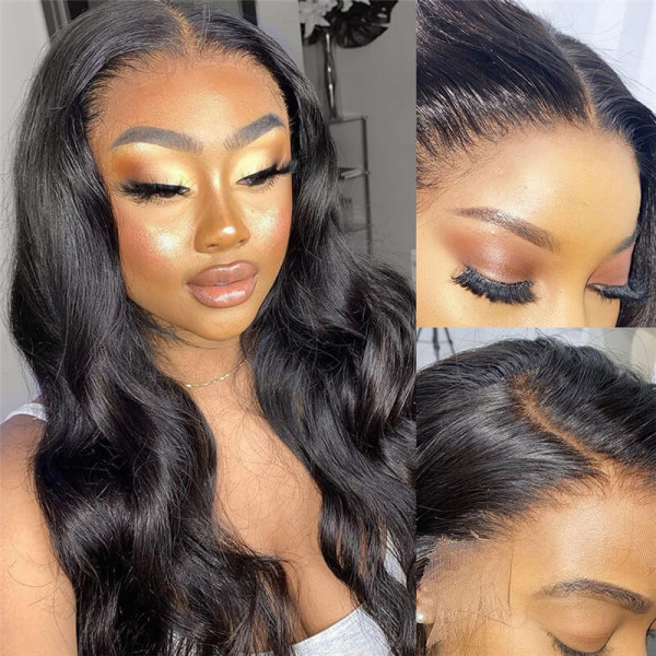 【Felecia】Real HD Lace Glueless Body Wave 4X4 Lace Closure Wig 100% Human Hair Wigs Natural Hairline Slightly Pre Plucked BEAUDIVA