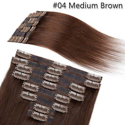 TIKTOK HOT: New Clip In Tape On Remy Human Hair Extensions Full Head Seamless Skin Weft