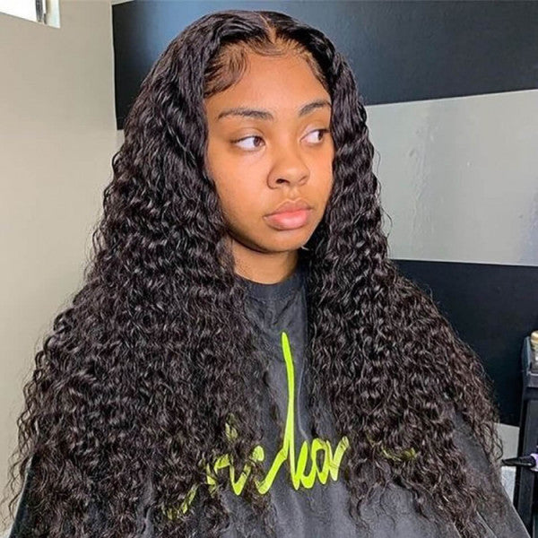 Beaudiva Deep Wave Human Hair Wigs Lace Closure Wig  4x4 Human Hair Wigs For Women Natural Hairline