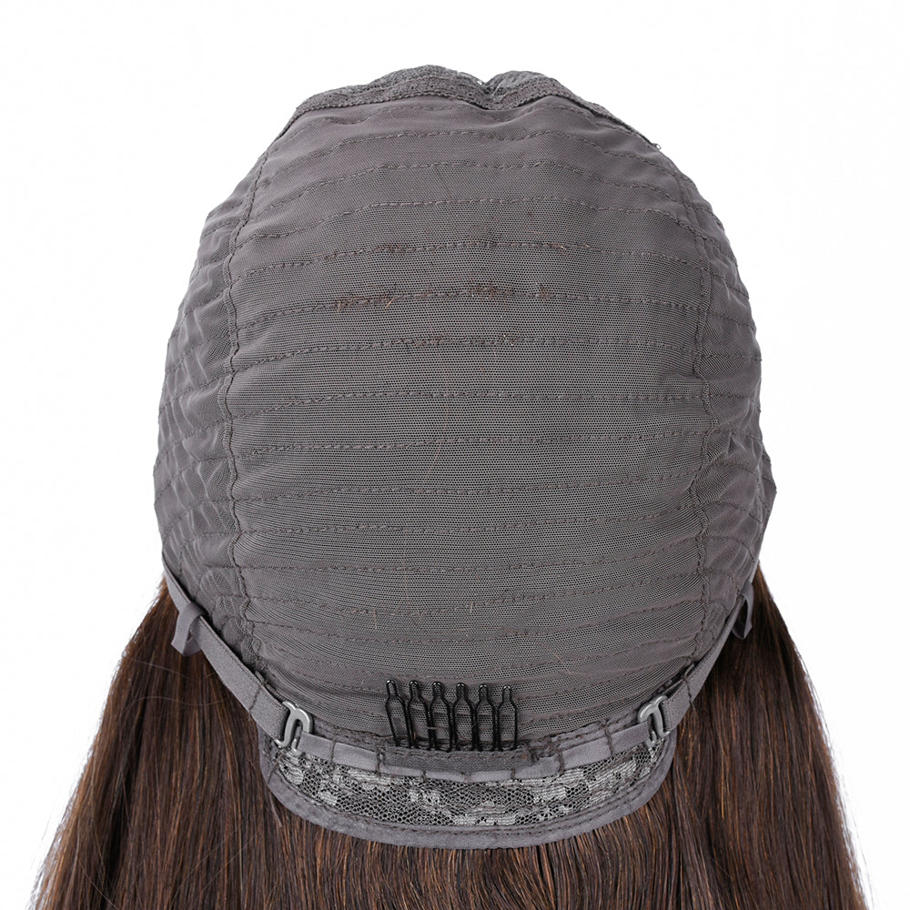 【Nova】TK16 : Chestnut Brown 4x4 Lace Closure Wig Straight Human Hair Wig Chocolate Brown 4# Beaudiva