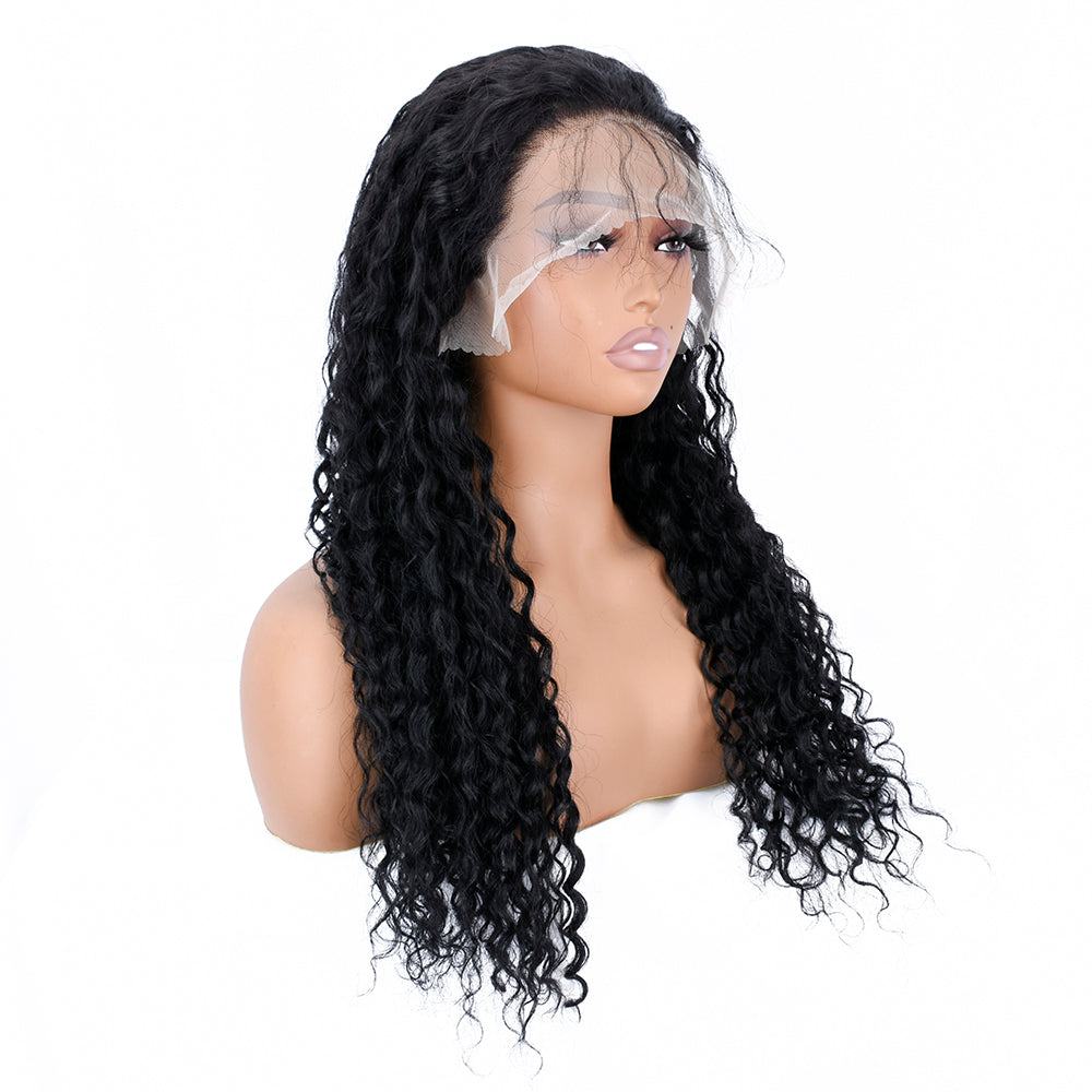 【May】TK36 : Water Wave 13X4 Lace Frontal Wigs Human Hair Wigs Transparent