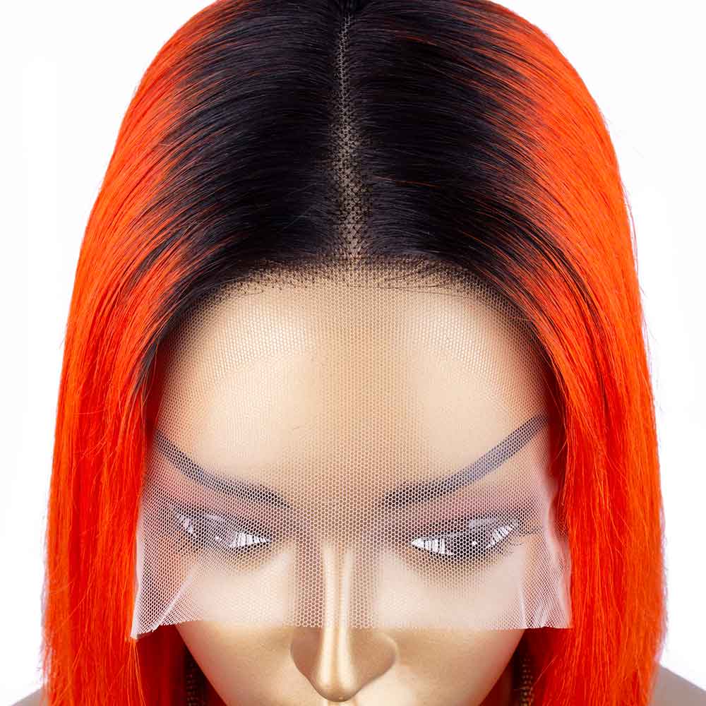 Tiktok Beaudiva TB Orange 13X4X1 T Part Lace Front Bob Wig