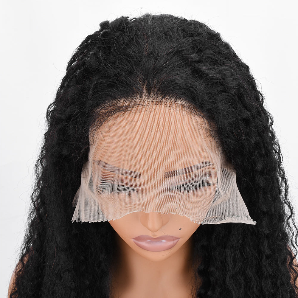 【Masha】TK21 : 13X6 Kinky Curly Human Hair Wigs Curly Hair Wigs Transparent Lace Wig With Baby Hair