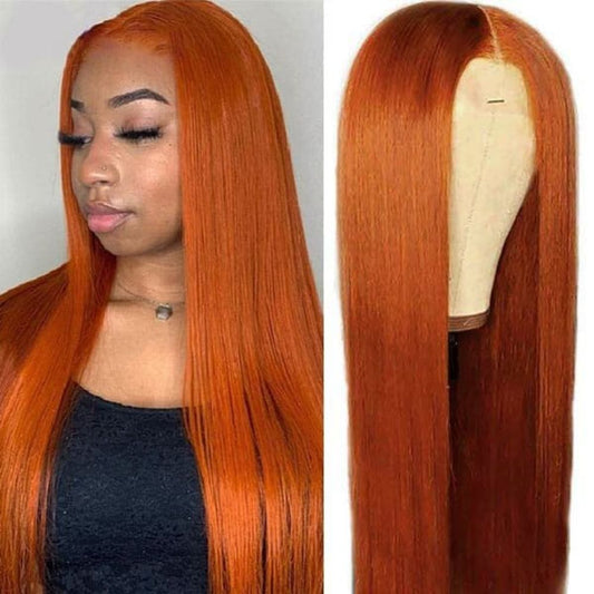 【Susan】Ginger 4X4 Lace Closure Wig Straight Wig Transparent Lace Closure Human Hair Wigs BEAUDIVA