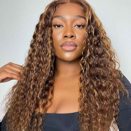 【Nana】TK15 : Beaudiva Highlight Deep Wave 5x5 Lace Closure Wig Human Hair Wig