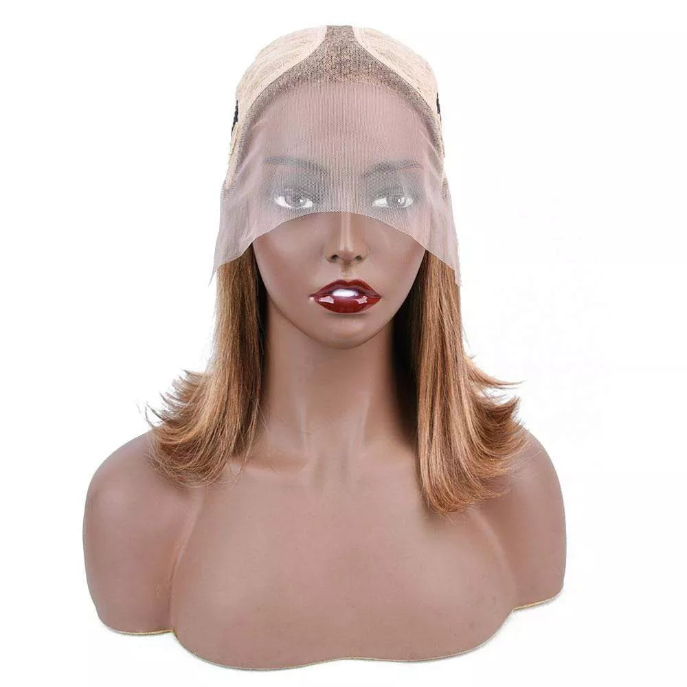 Beaudiva Bone Straight Highlight BOB Wigs Fashionable Design T Part Lace Wigs Human Hair