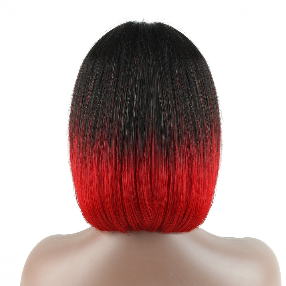 【Kerry】TK46 : Beaudiva BoB Wig with Bang Human Hair Bang Wig Ombre BOB Wig