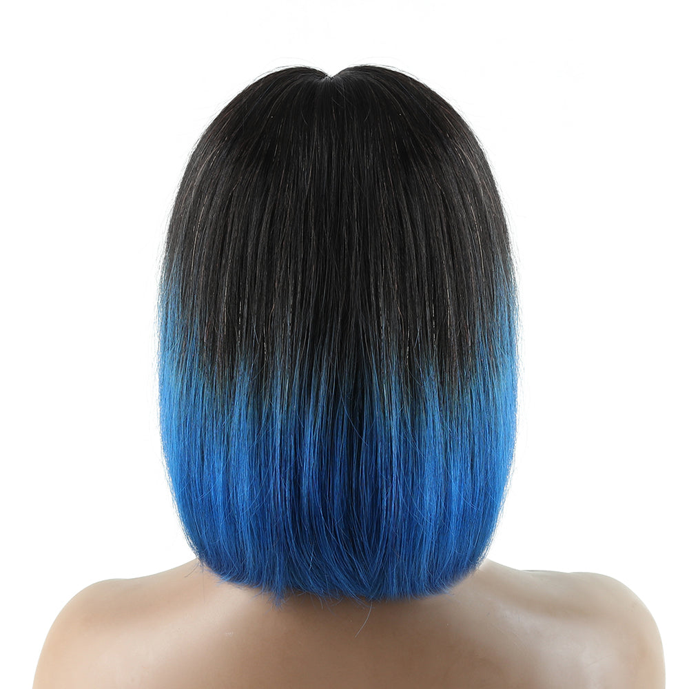 【Kerry】TK46 : Beaudiva BoB Wig with Bang Human Hair Bang Wig Ombre BOB Wig