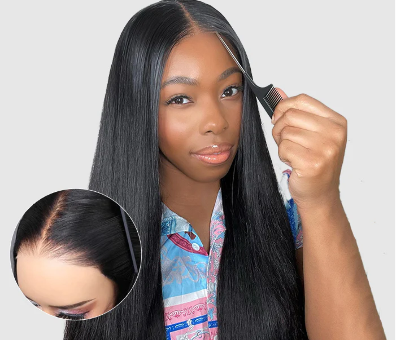 Bye Bye Knots Straight Human Hair Wigs 180% Density 13X4 Lace Front Silky Straight Human Hair Wigs