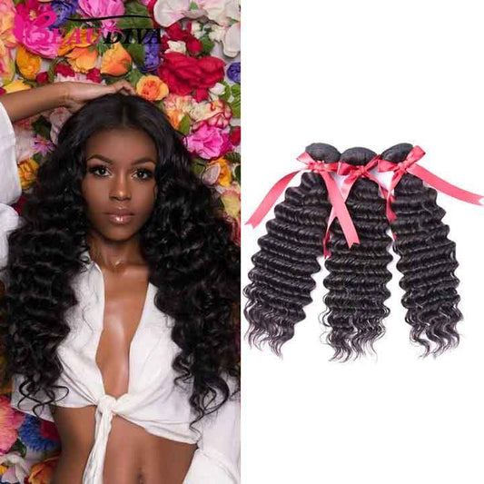 Beaudiva Deep Wave Bundles 3 Bundles Deal Human Hair Brazilian Hair