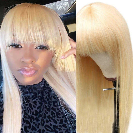 Beaudiva 613 Straight Bang Wigs  100% Real Human Hair Wigs With Bangs