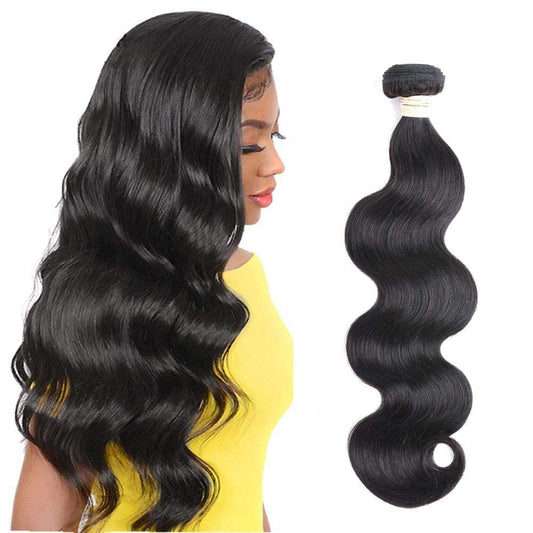 Beaudiva Affordable Jet Black Body Wave Hair 3/4 Bundles Virgin Human Hair Weaves