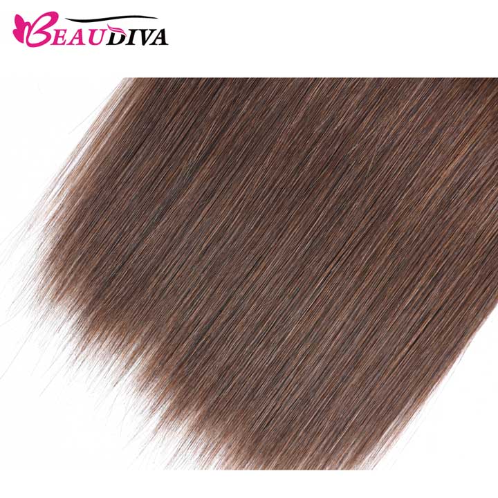 Beaudiva Silky Straight Light Brown 3 Bundles Human Hair Weaves