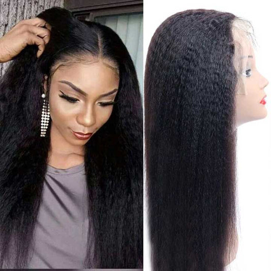 Beaudiva Human Hair Wigs Kinky Straight Lace Front Wigs Transparent Lace Wigs 13x4 Lace Wigs High Density