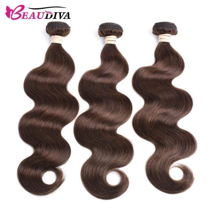 Beaudiva Body Wave Light Brown 100% Real Human Hair 3&4  Bundles